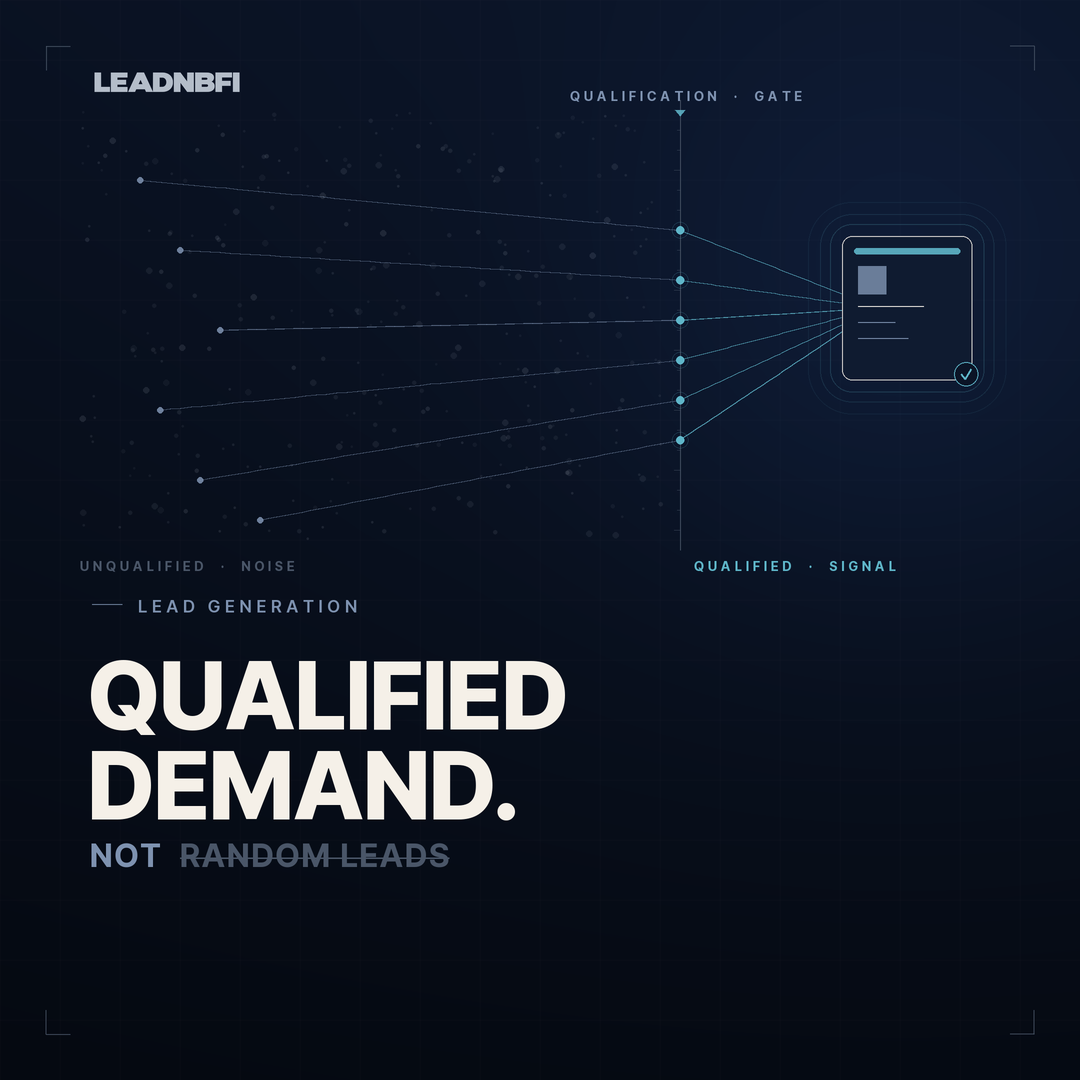 Financial services lead generation strategy showing qualified demand, trust signals, search visibility, and buyer intent
